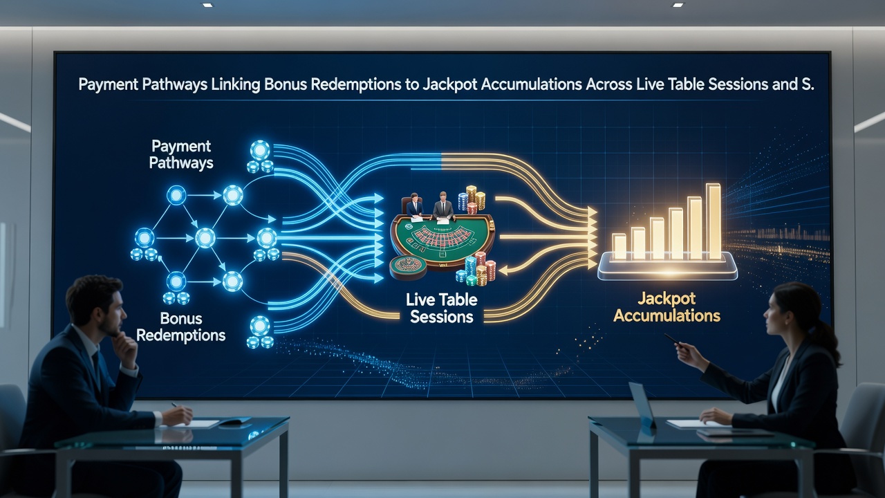 Darstellung vernetzter mobiler Glücksspielaktivitäten mit Fokus auf Zahlungsflüsse zwischen Boni Jackpots und Wetten